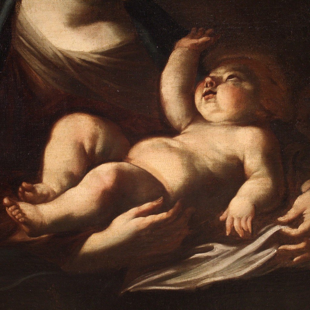 Great 17th Century Italian Painting, Holy Family-photo-5