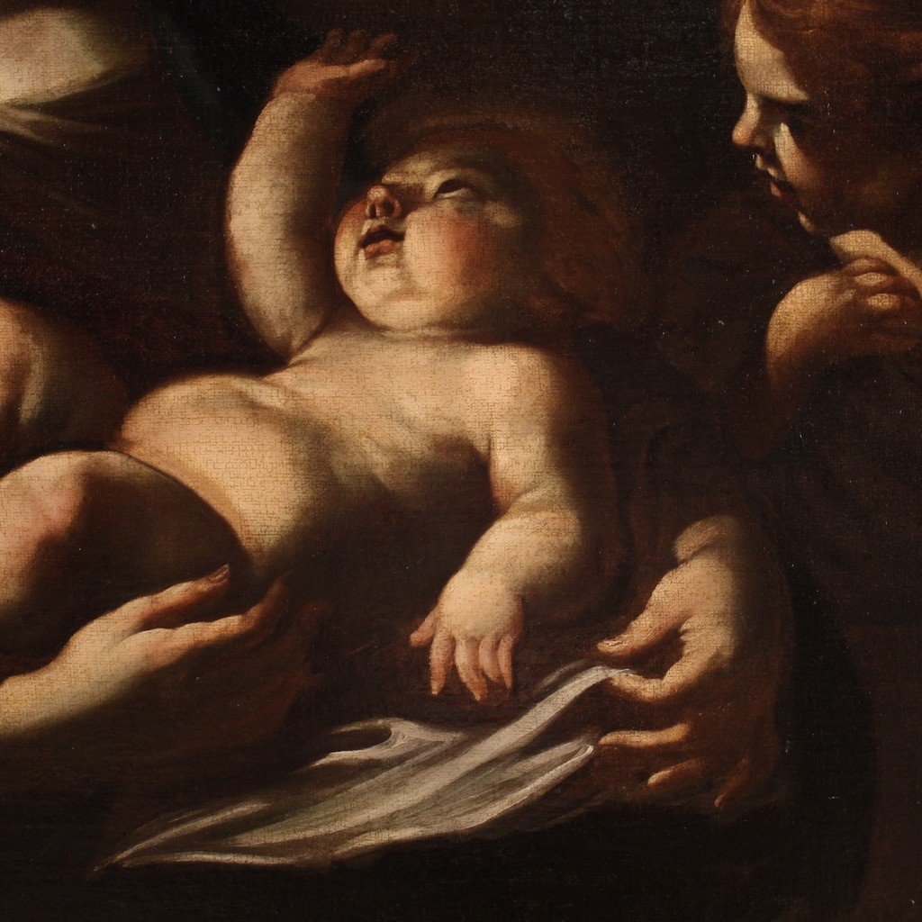 Great 17th Century Italian Painting, Holy Family-photo-8