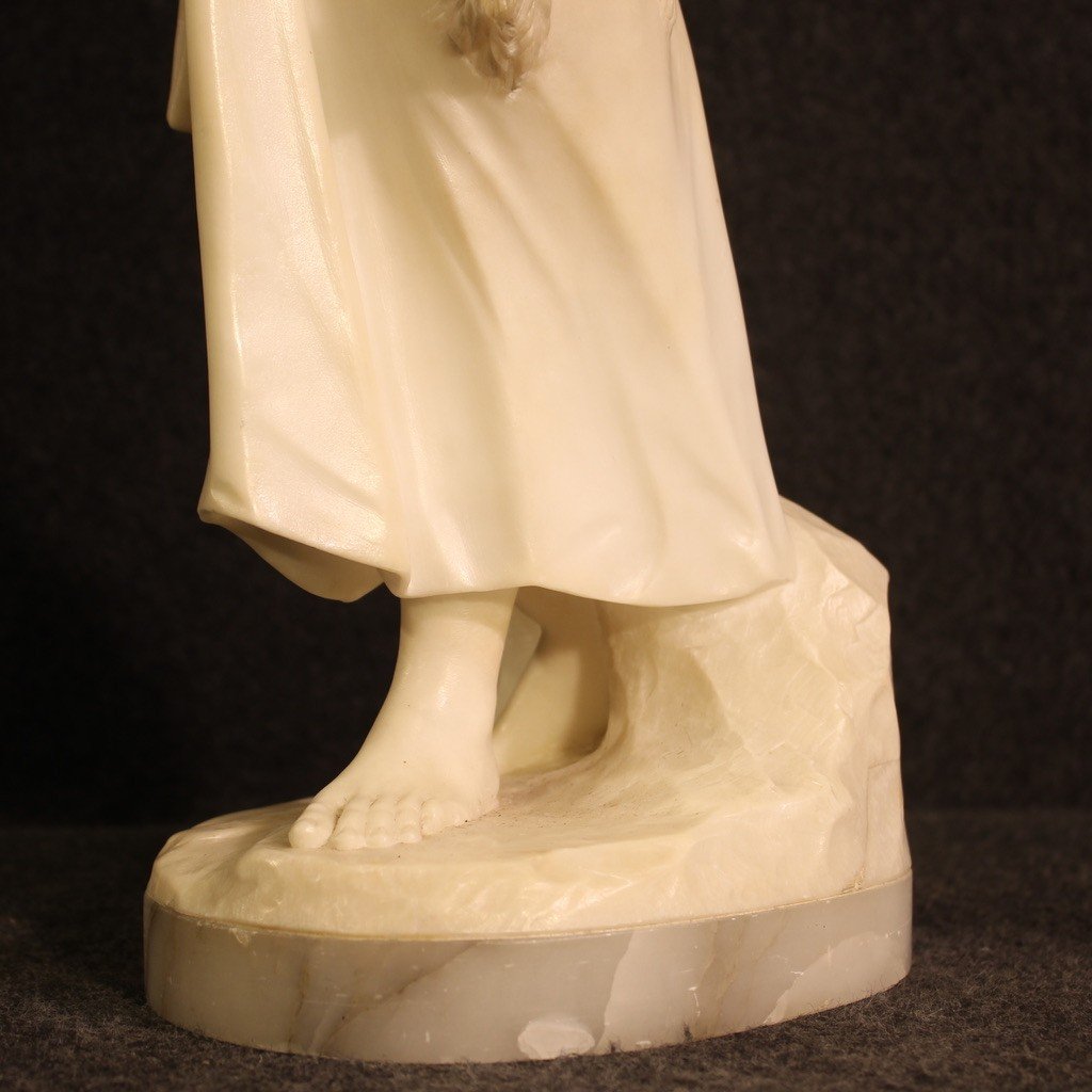 Signed Art Nouveau Alabaster Sculpture From The 19th Century-photo-1