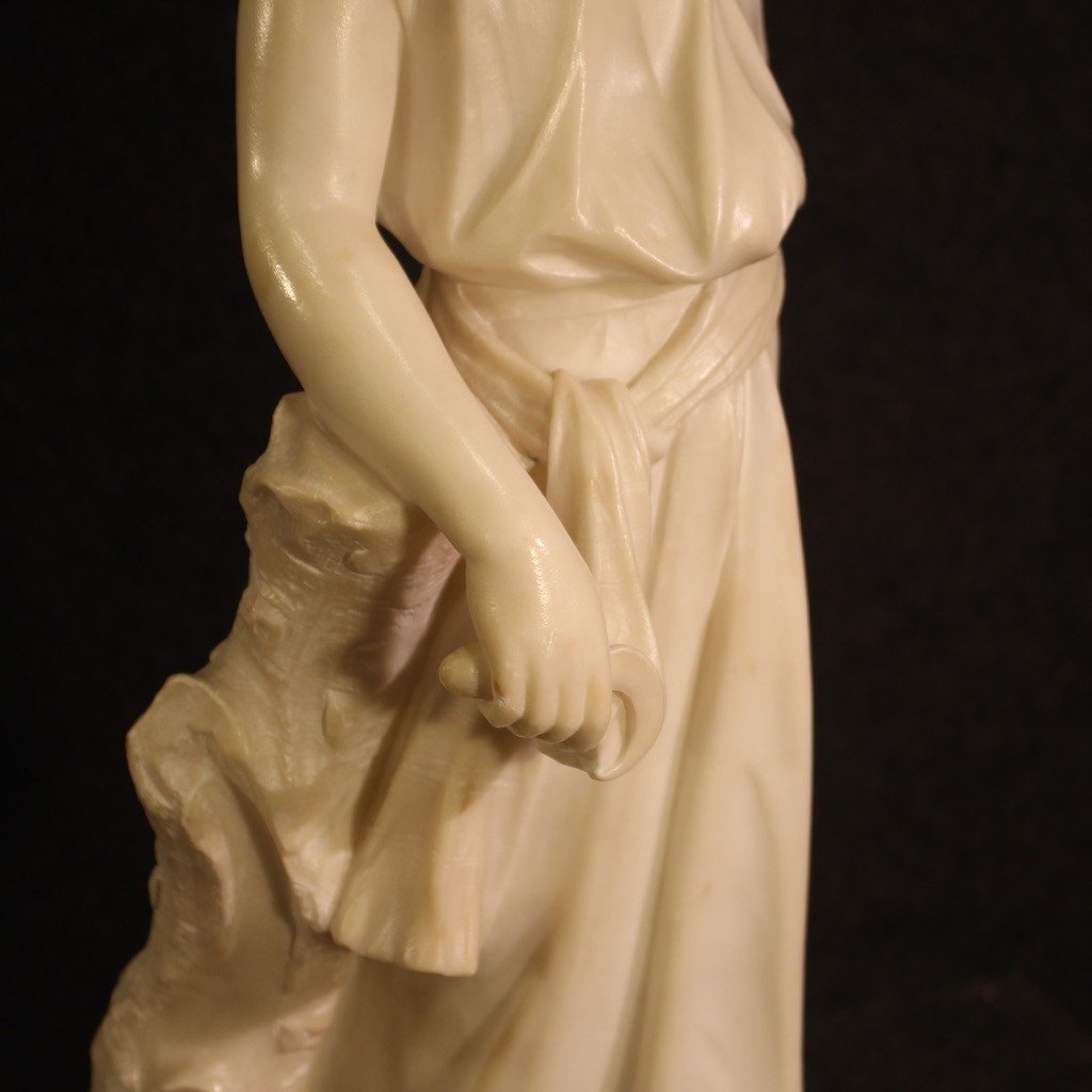 Signed Art Nouveau Alabaster Sculpture From The 19th Century-photo-2