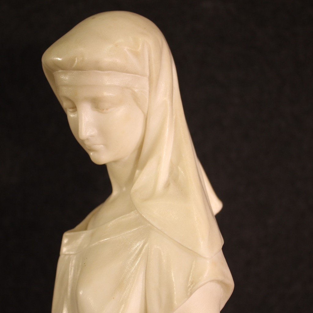 Signed Art Nouveau Alabaster Sculpture From The 19th Century-photo-5