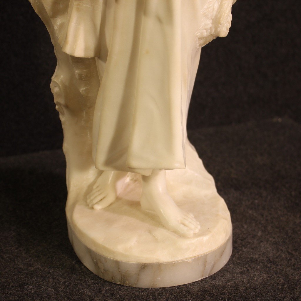 Signed Art Nouveau Alabaster Sculpture From The 19th Century-photo-8