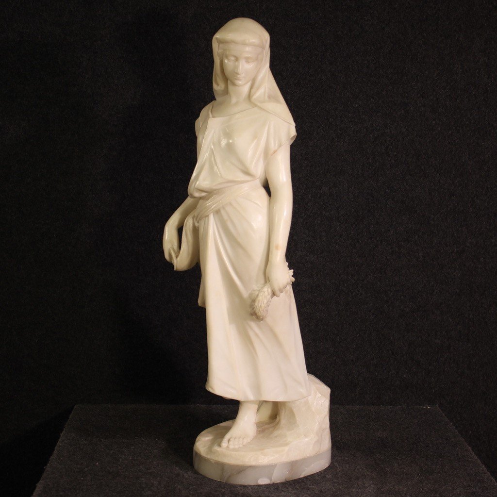 Signed Art Nouveau Alabaster Sculpture From The 19th Century