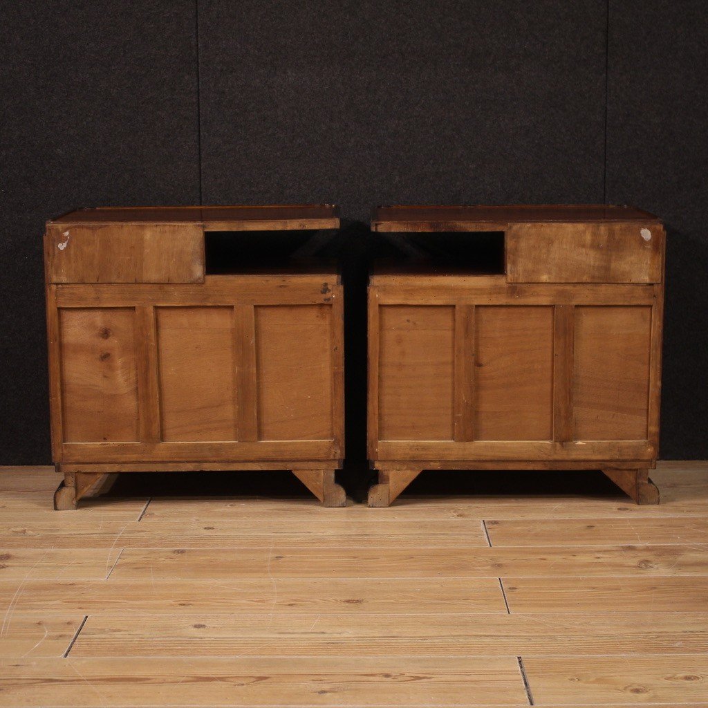 Pair Of Italian Deco Style Bedside Tables From The 20th Century-photo-2