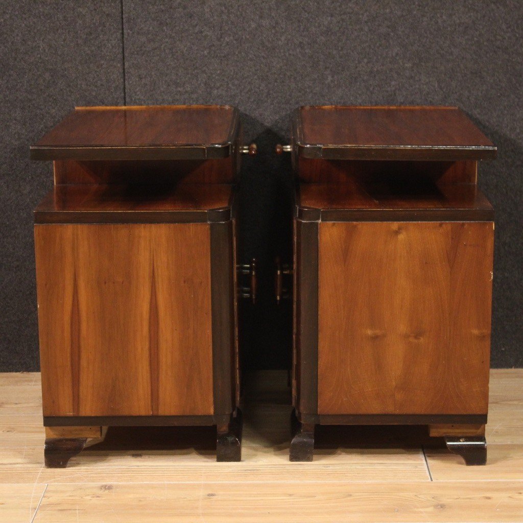 Pair Of Italian Deco Style Bedside Tables From The 20th Century-photo-4