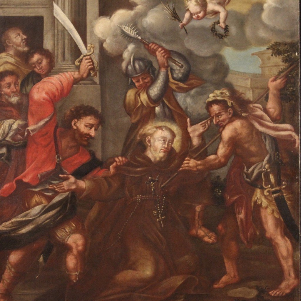 Tableau Religieux Du 18ème Siècle, Martyre De Saint Fidèle-photo-1