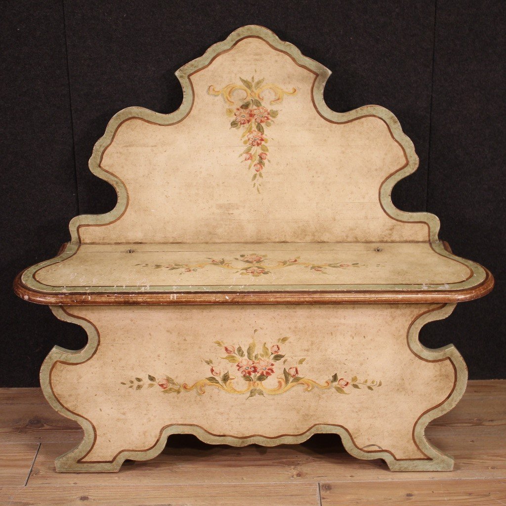 20th Century Painted Venetian Bench-photo-3