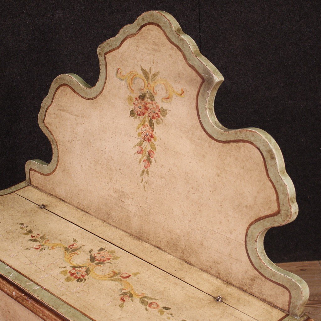 20th Century Painted Venetian Bench-photo-4