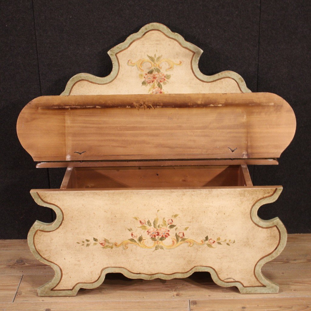 20th Century Painted Venetian Bench-photo-7