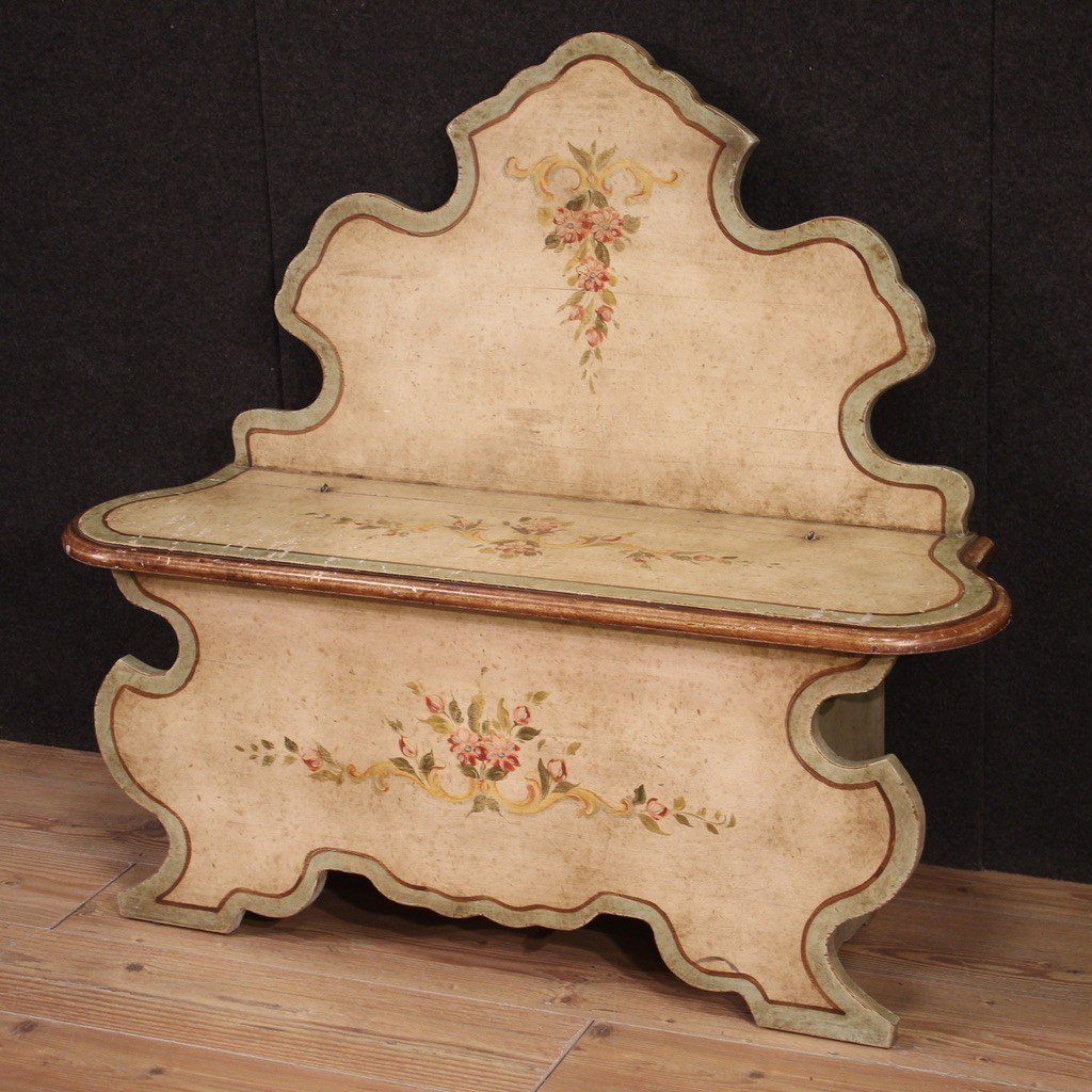 20th Century Painted Venetian Bench