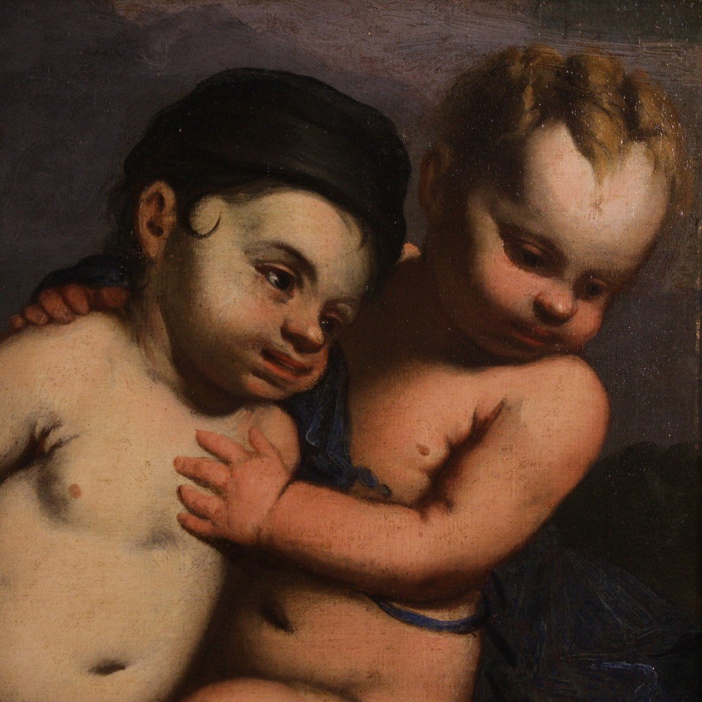 Italian Painting Cherub Games From The 17th Century-photo-1