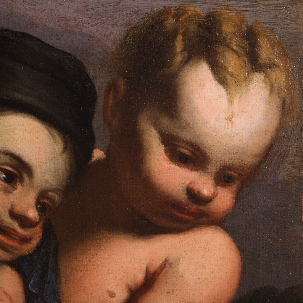 Italian Painting Cherub Games From The 17th Century-photo-8