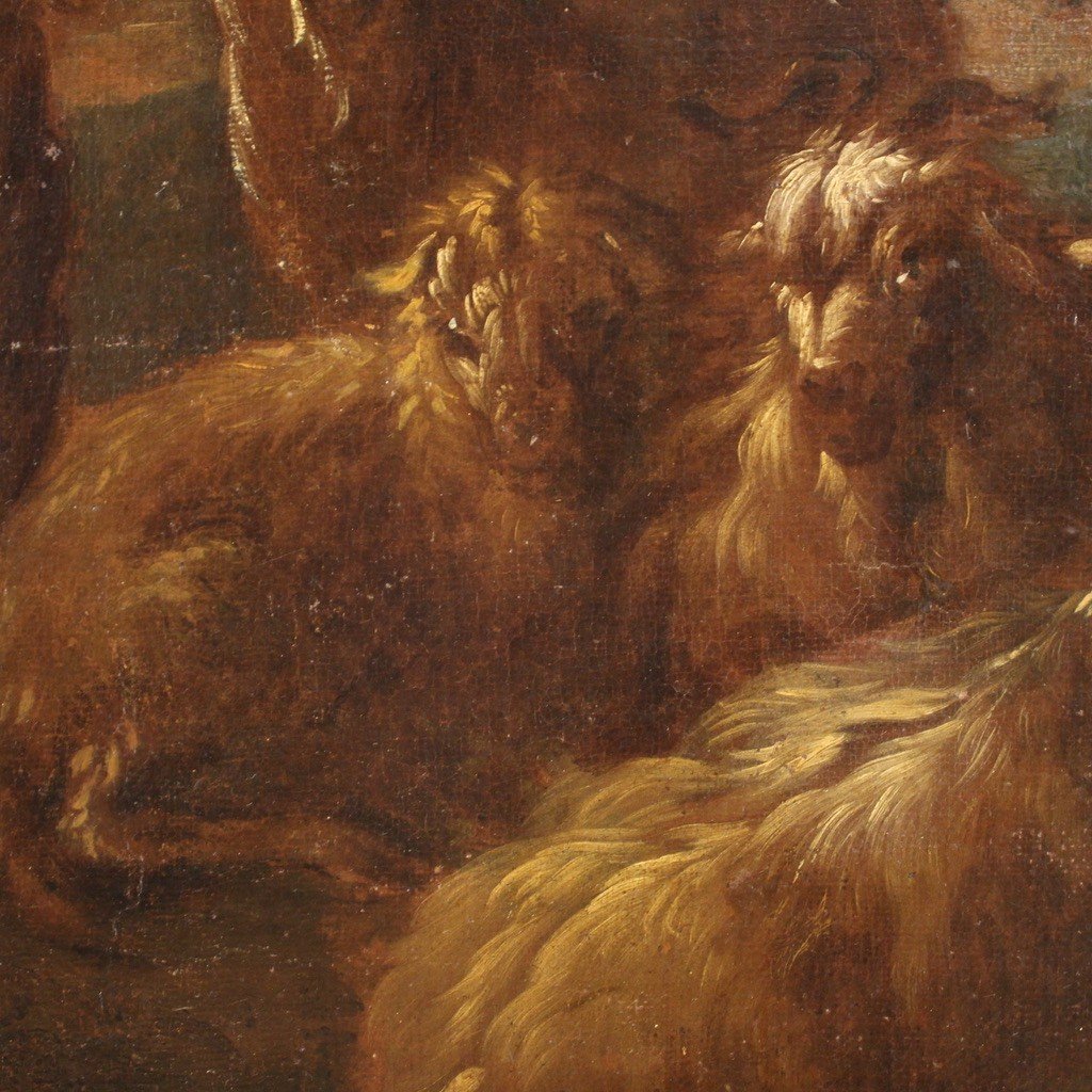 Italian Painting Landscape With Goats From The Second Half Of The 17th Century-photo-6