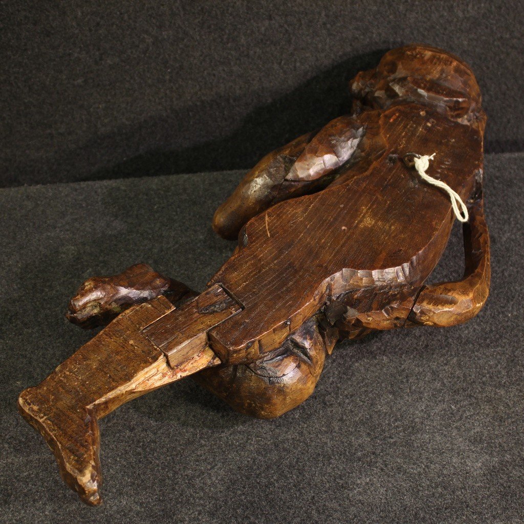 Great 19th Century Wooden Cherub Sculpture-photo-3