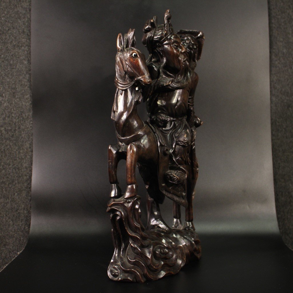 Oriental Wooden Sculpture From The First Half Of The 20th Century-photo-3