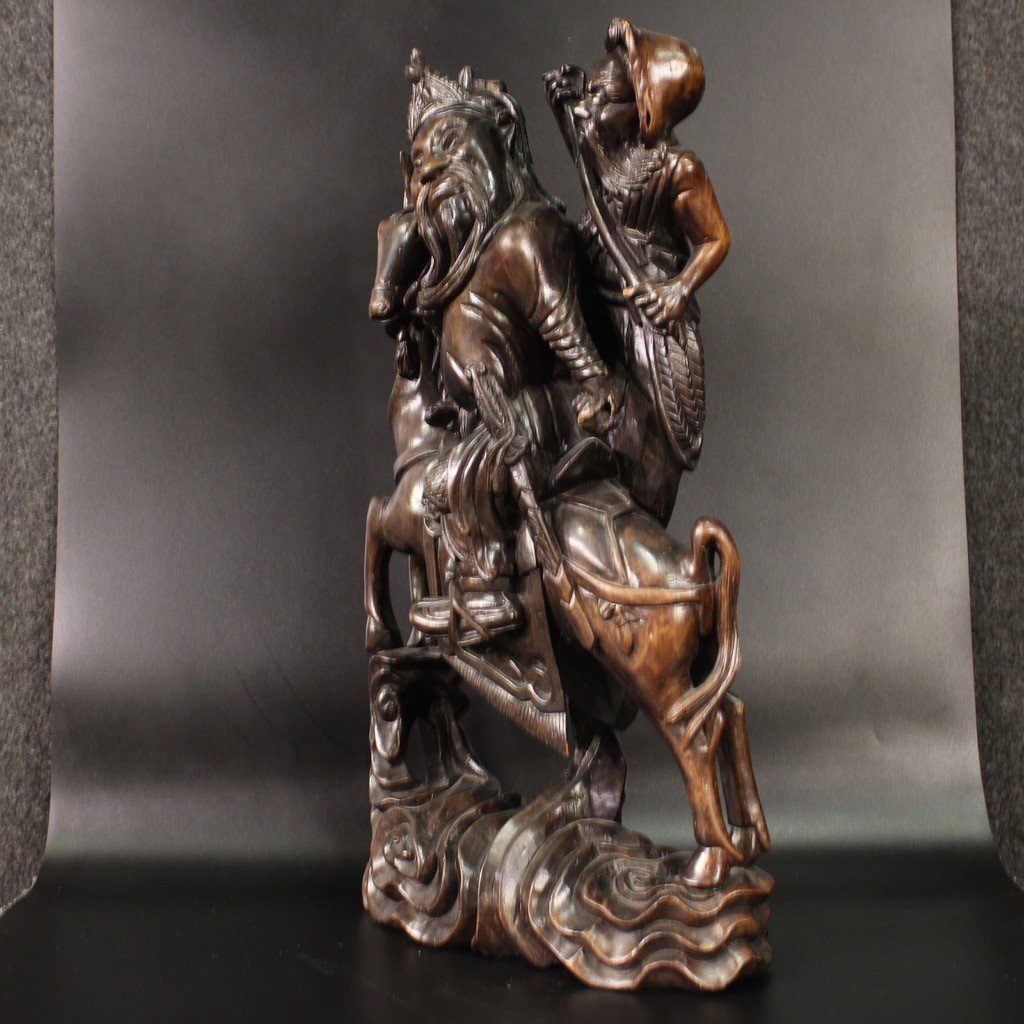 Oriental Wooden Sculpture From The First Half Of The 20th Century-photo-3