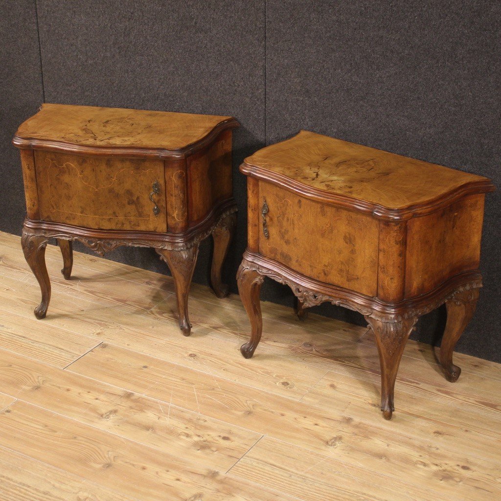 Pair Of Italian Bedside Tables In Wood From The 50s-photo-2