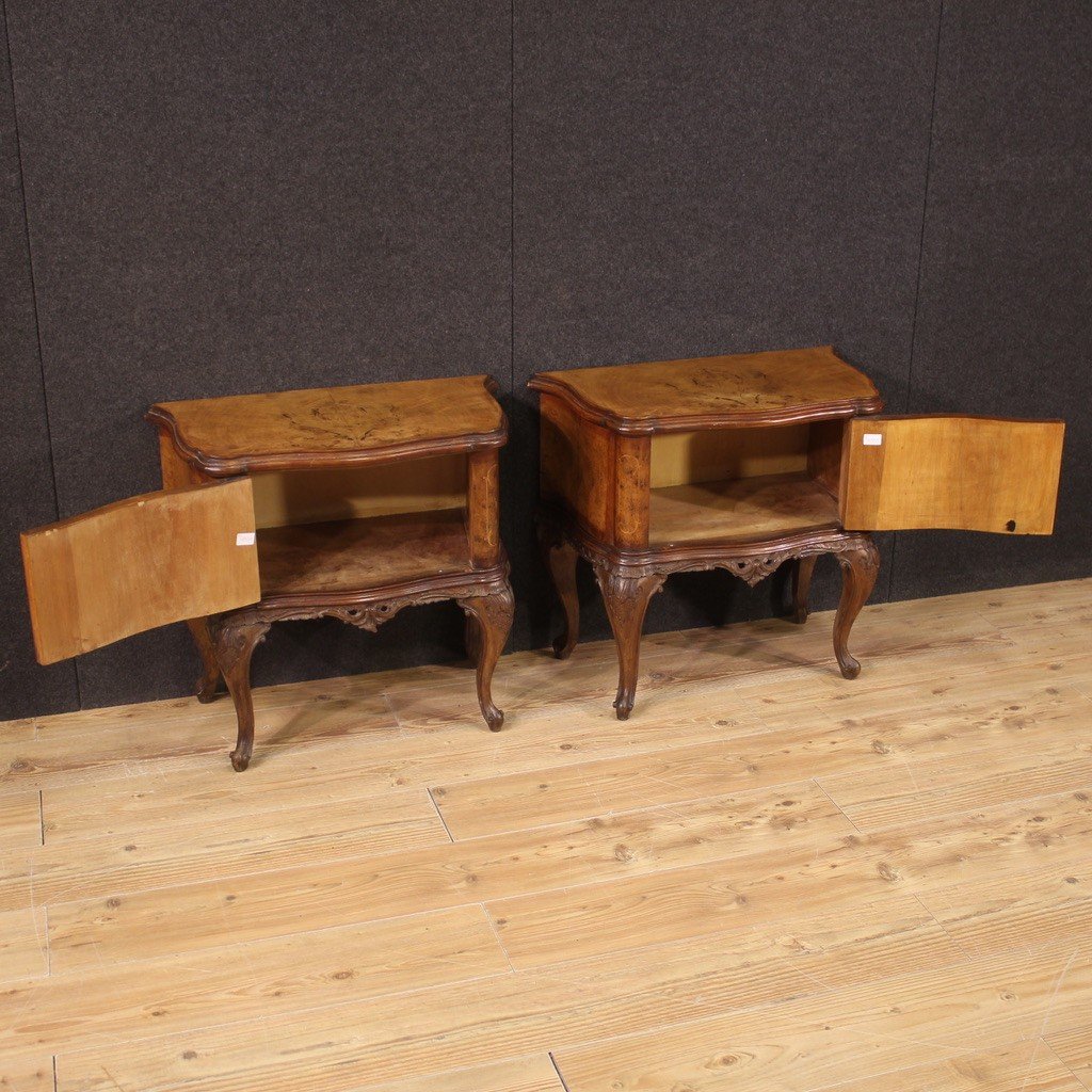 Pair Of Italian Bedside Tables In Wood From The 50s-photo-3