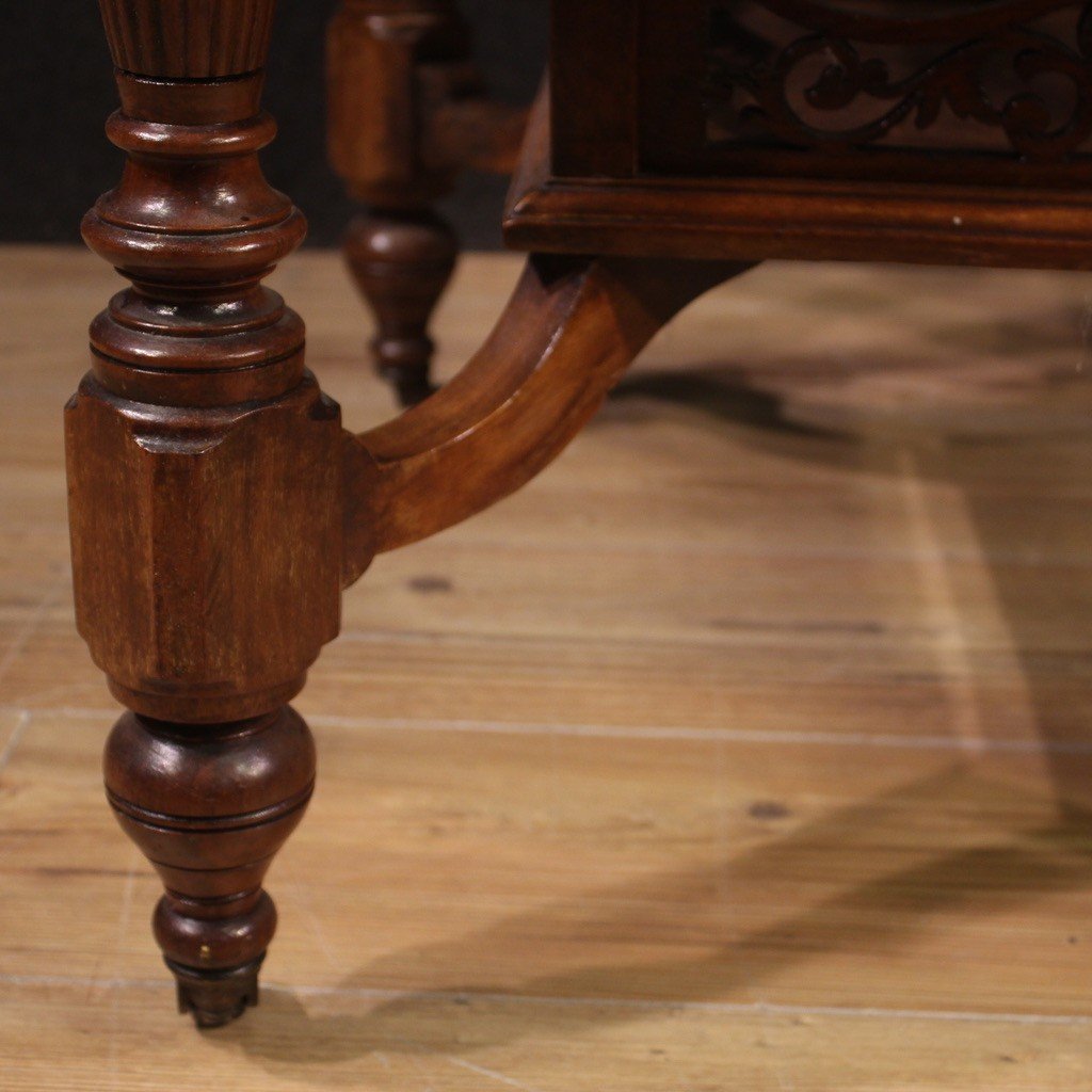 20th Century Octagonal Inlaid Wood Table-photo-5