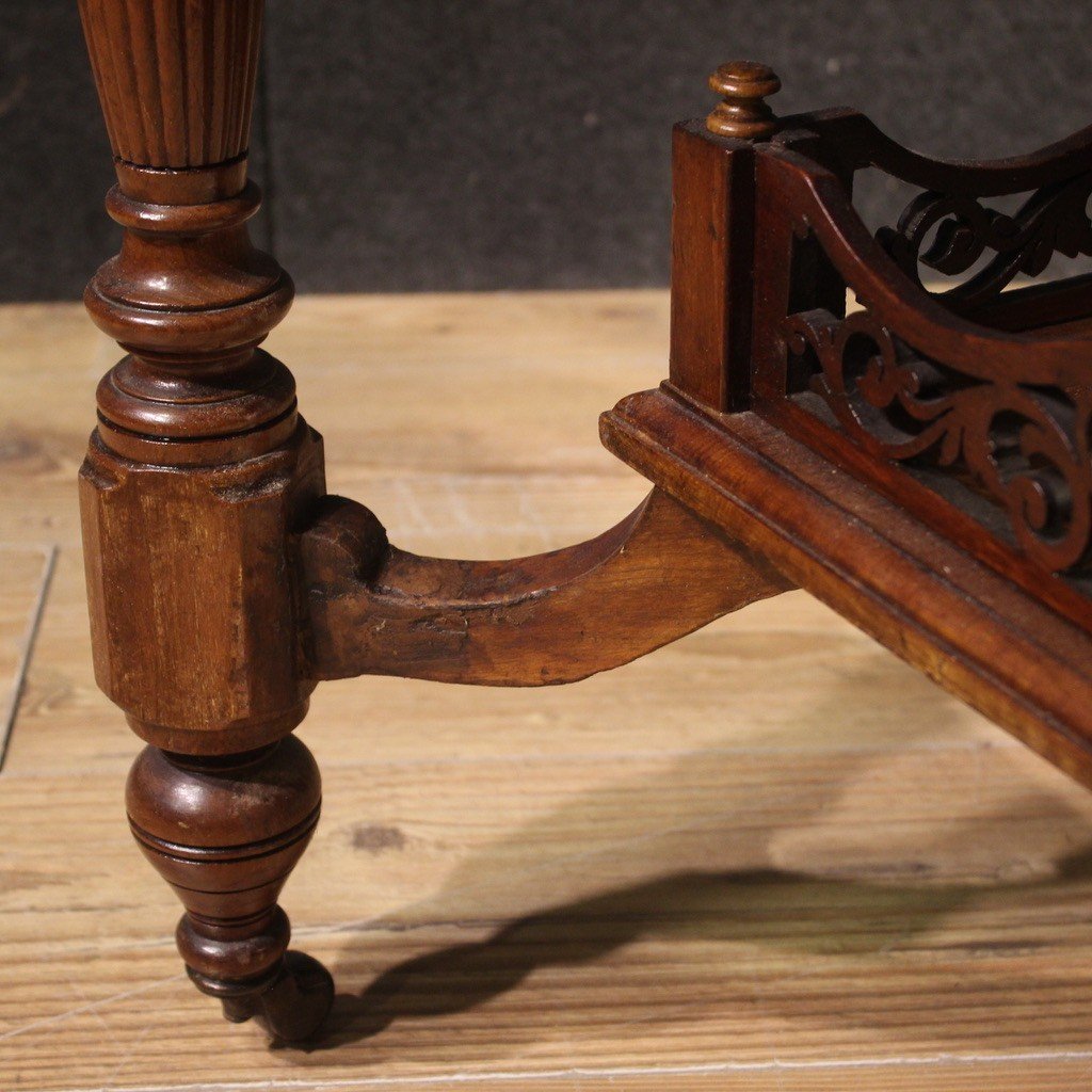 20th Century Octagonal Inlaid Wood Table-photo-7