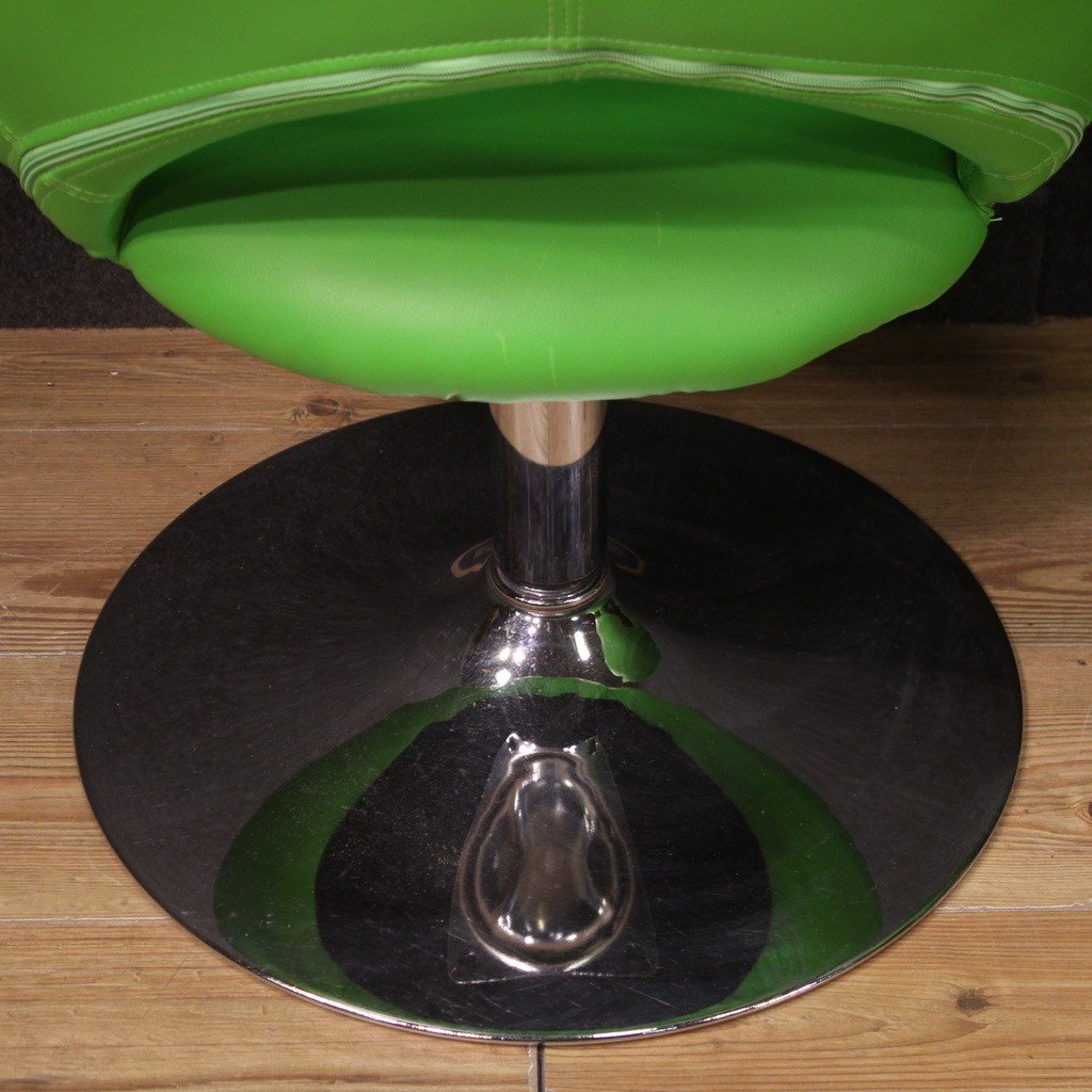 Pair Of Green Modern 80's Armchairs-photo-1