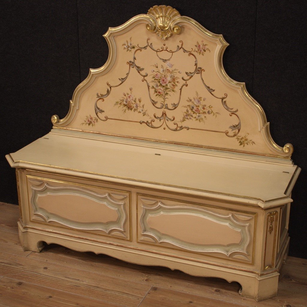 Venetian Chest In Lacquered And Painted Wood-photo-2