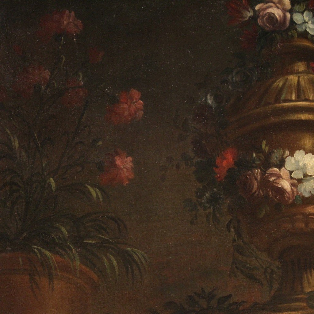 Italian Painting Still Life With Flowers From The 18th Century-photo-5