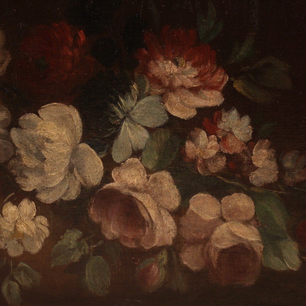 Italian Painting Still Life With Flowers From The 18th Century-photo-7