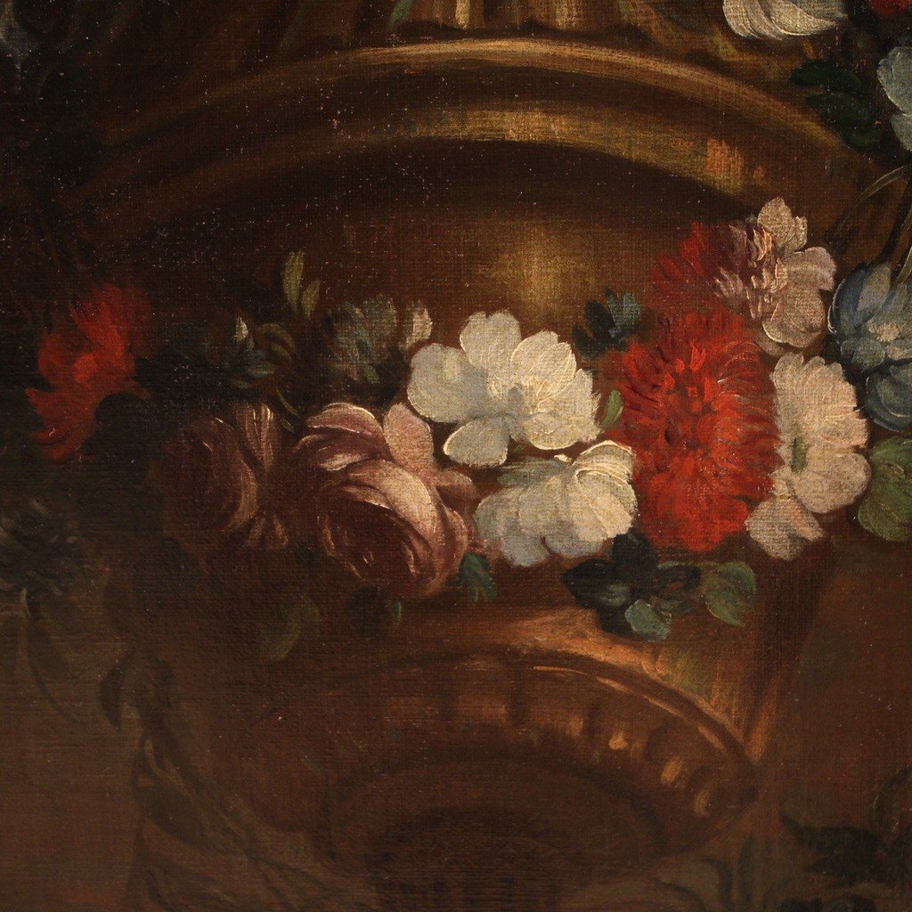 Italian Painting Still Life With Flowers From The 18th Century-photo-8