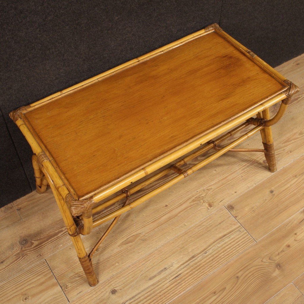 Design Coffee Table In Bamboo And Woven Wood From The 70s-photo-7