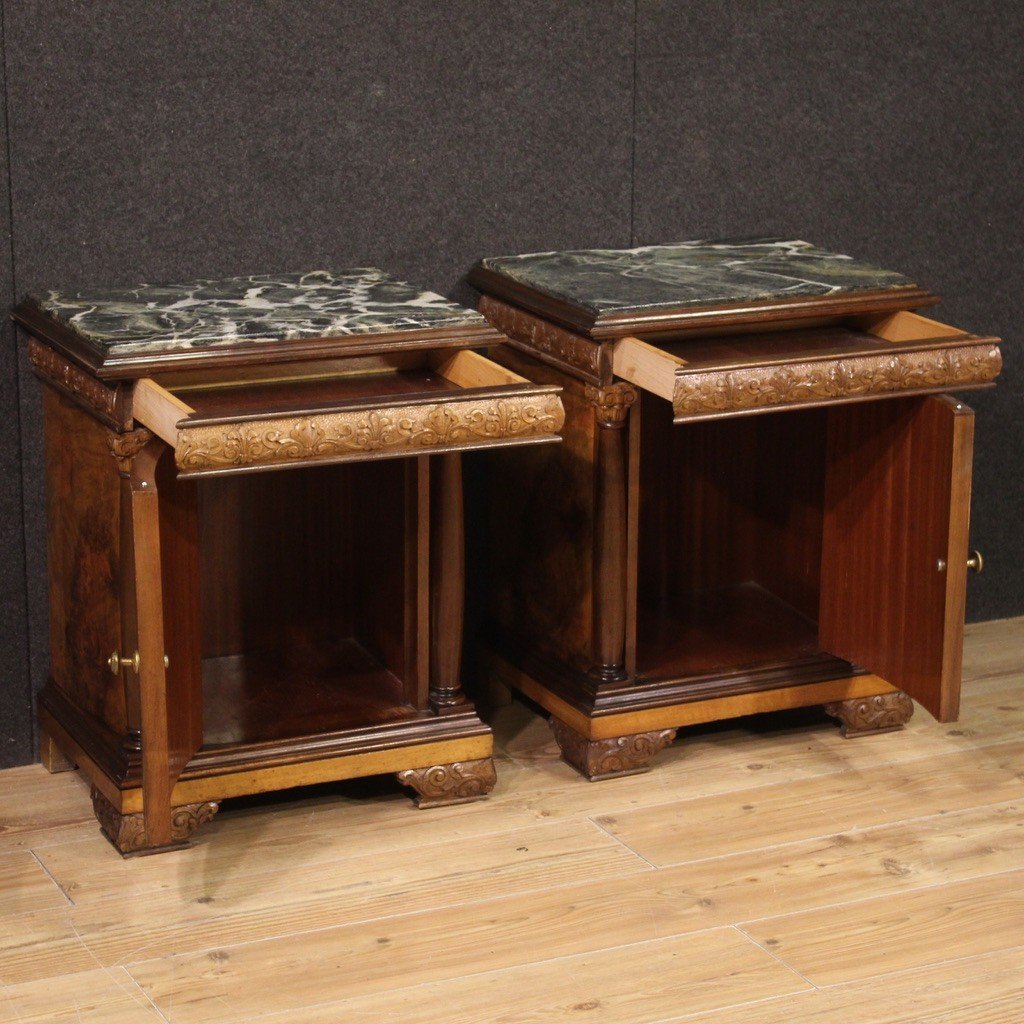 Beautiful Pair Of Italian Bedside Tables From The 60s-photo-4