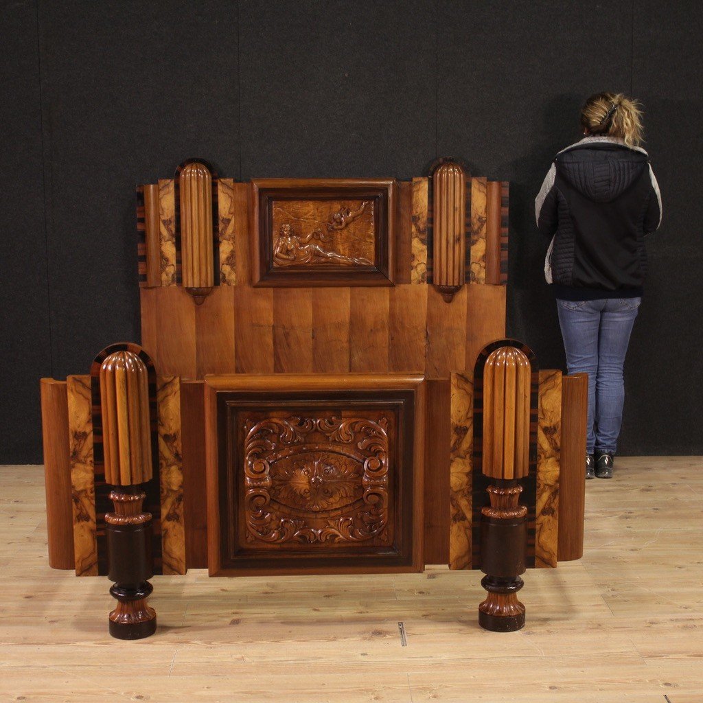 Large Art Deco Bed From The 1930s-photo-2