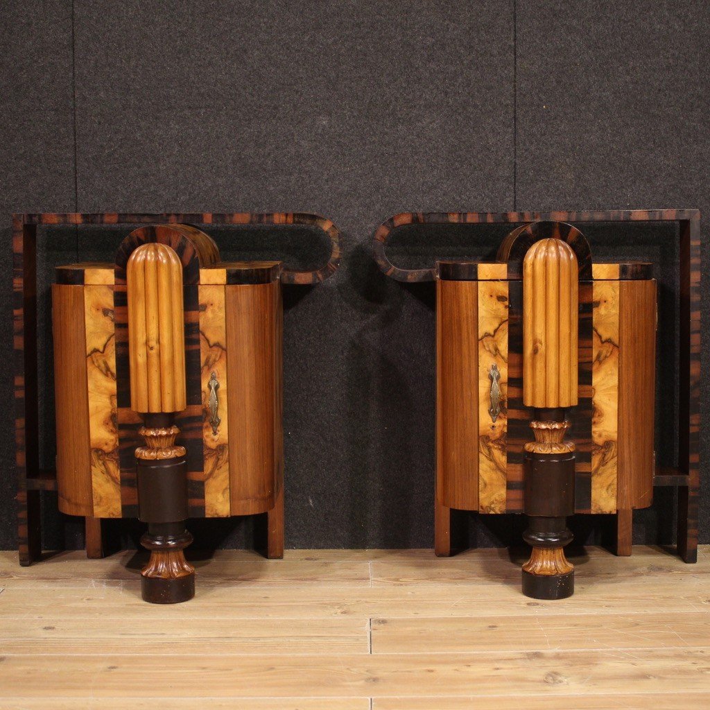 Beautiful Pair Of Art Deco Bedside Tables From The 1930s-photo-2