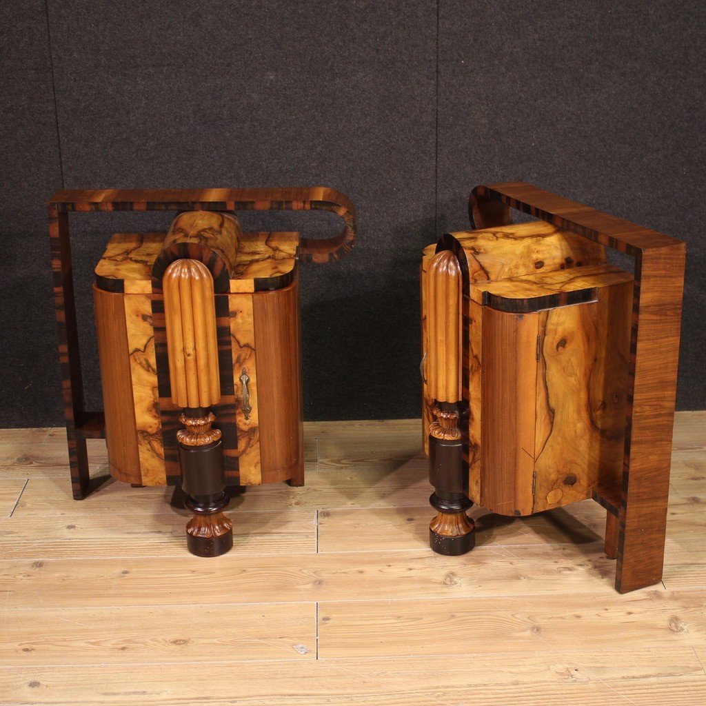 Beautiful Pair Of Art Deco Bedside Tables From The 1930s-photo-4