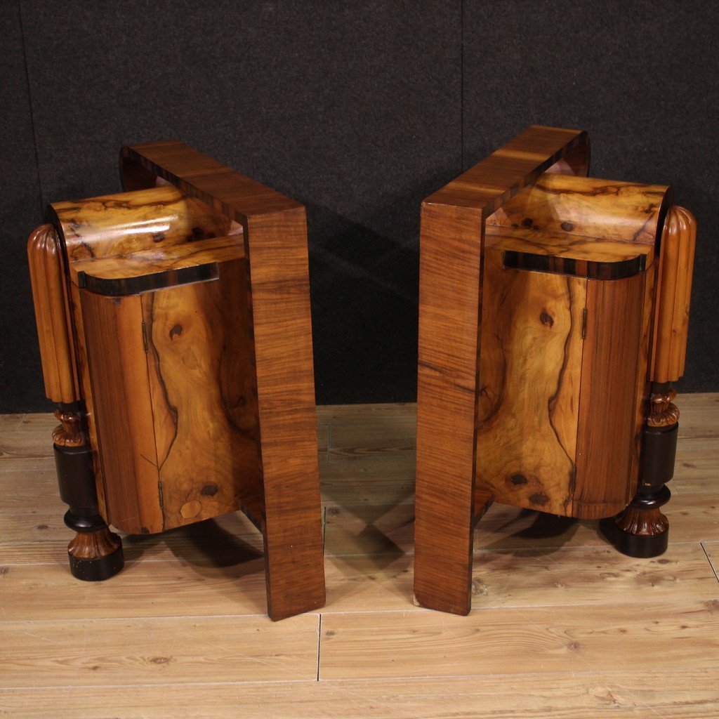 Beautiful Pair Of Art Deco Bedside Tables From The 1930s-photo-2