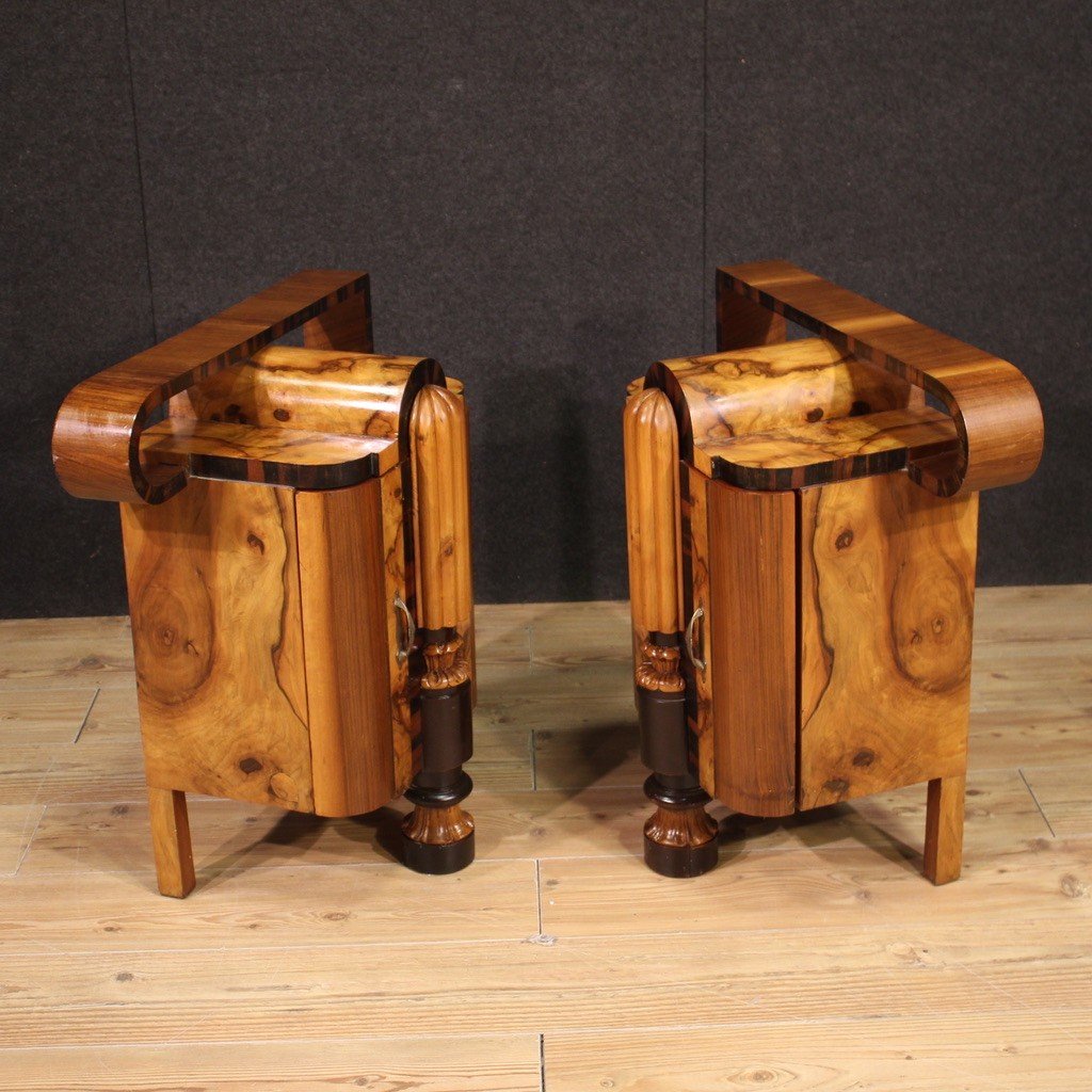 Beautiful Pair Of Art Deco Bedside Tables From The 1930s-photo-8