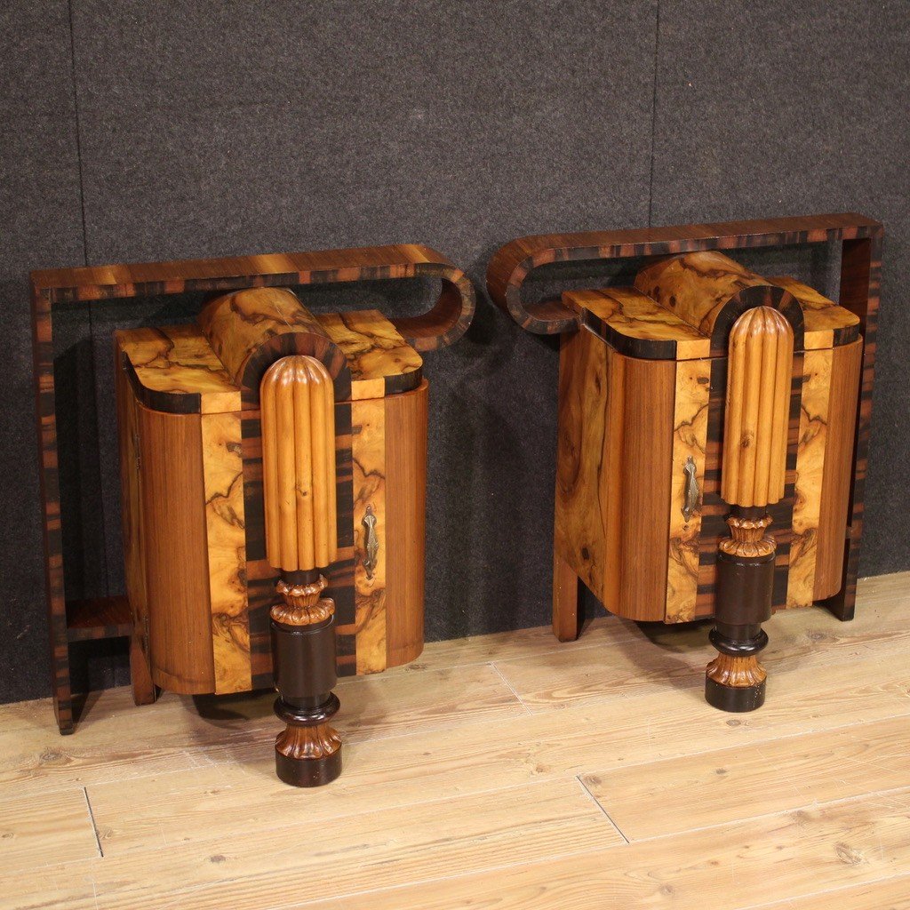 Beautiful Pair Of Art Deco Bedside Tables From The 1930s