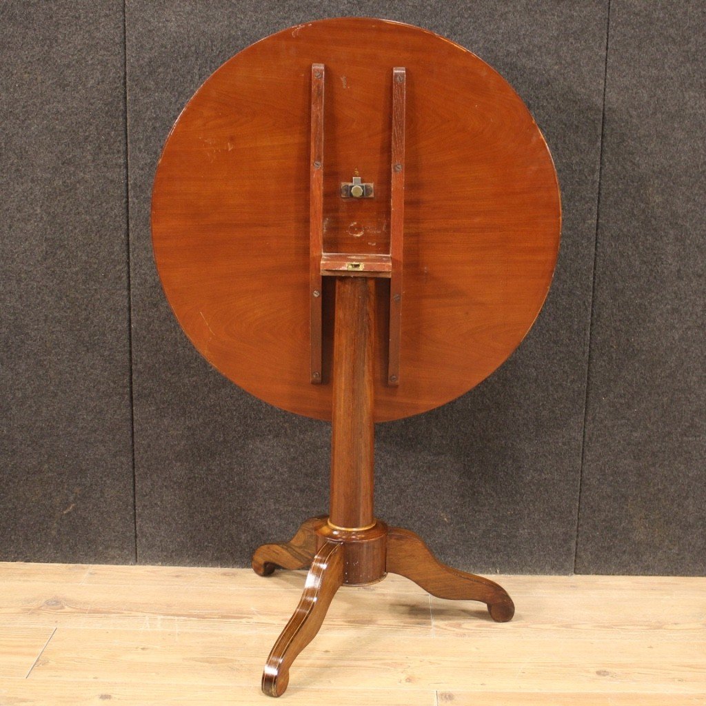 English Living Room Table In Inlaid Wood From The 20th Century-photo-6