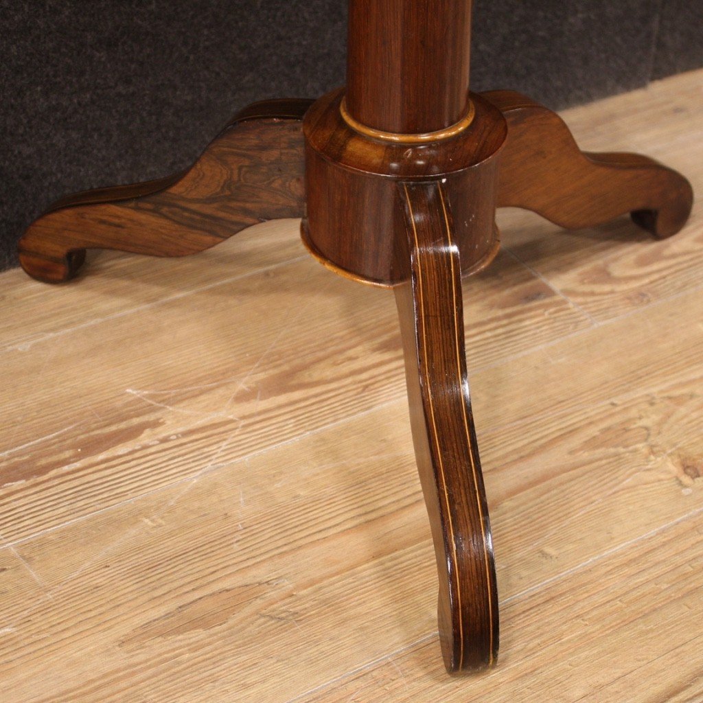 English Living Room Table In Inlaid Wood From The 20th Century-photo-8