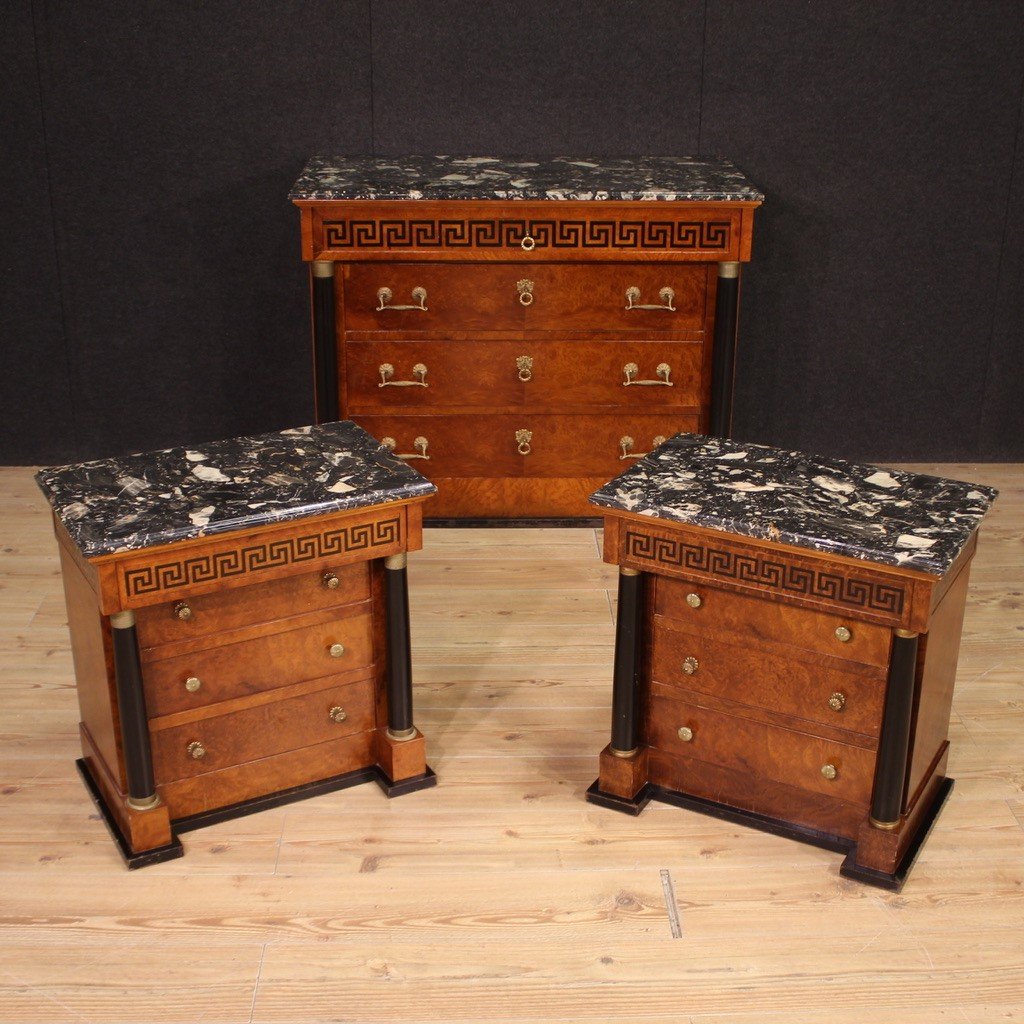 Pair Of 20th Century Empire Style Nightstands-photo-3