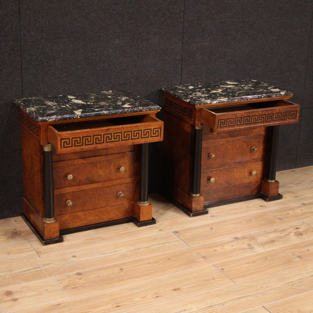 Pair Of 20th Century Empire Style Nightstands-photo-4