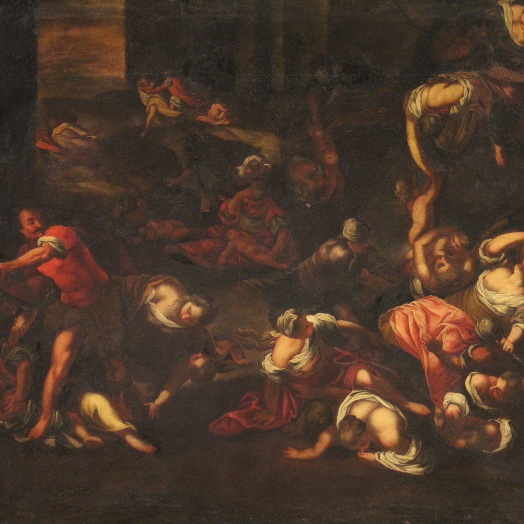 Tableau religieux du 17ème siècle, le massacre des innocents-photo-3