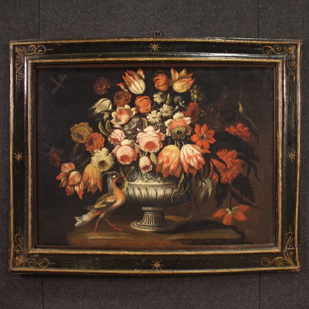 Paintings From The Lombard School Of The 17th Century, Pair Of Still Life With Vase Of Flowers-photo-4