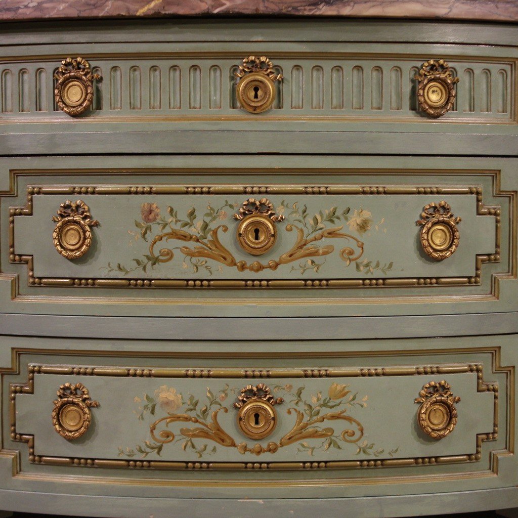 20th Century Italian Louis XVI Style Half Moon Commode-photo-1