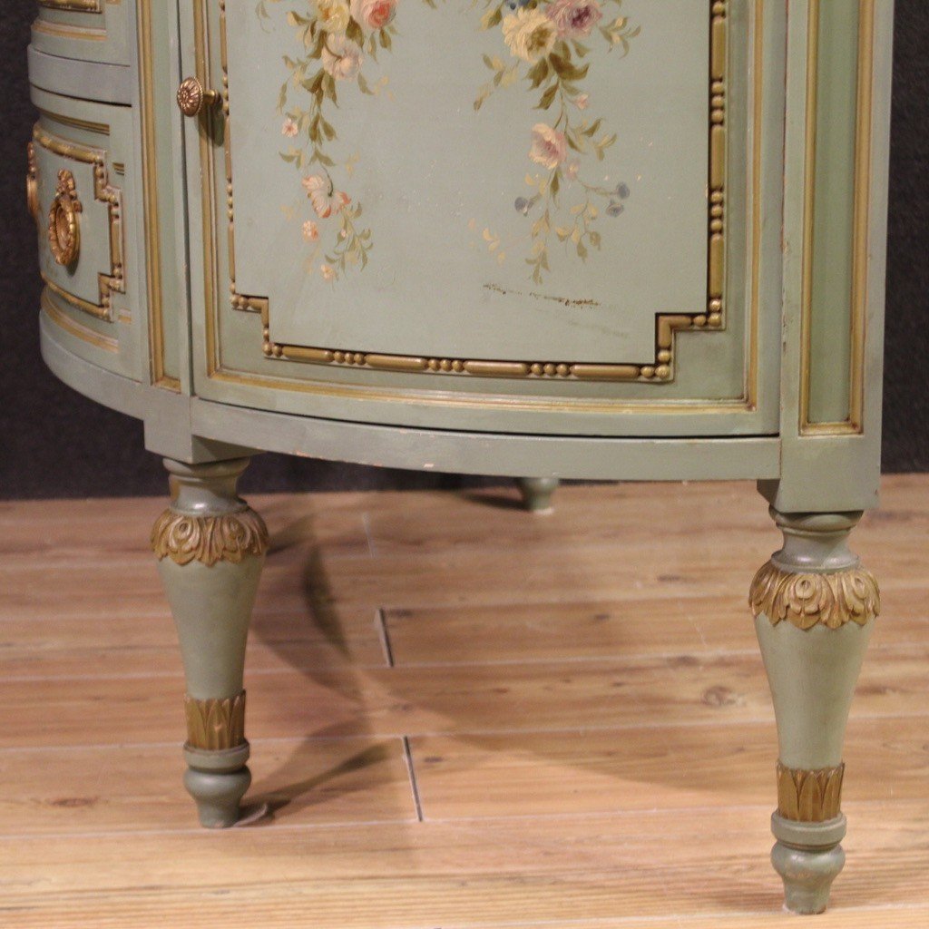 20th Century Italian Louis XVI Style Half Moon Commode-photo-5