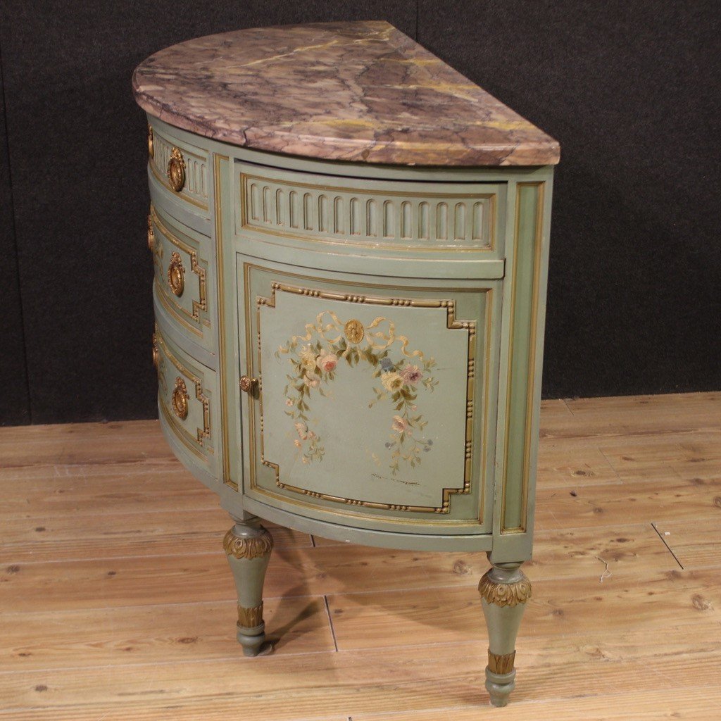 20th Century Italian Louis XVI Style Half Moon Commode-photo-6