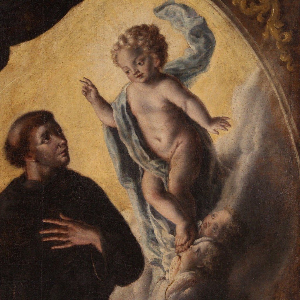 Religious Painting From 18th Century, Saint Anthony Of Padua-photo-4