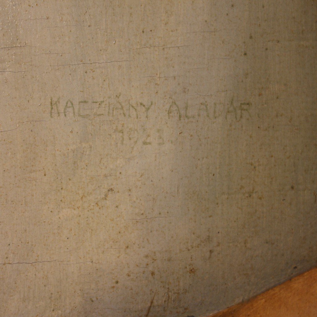 Tableau Portrait De Femme Signé Aladár Kacziány Et Daté 1923-photo-1