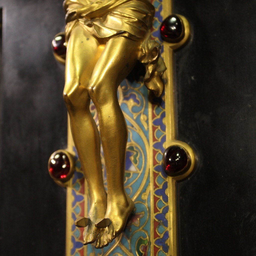 19th Century Gilded Bronze Crucifix Signed Barbedienne-photo-4