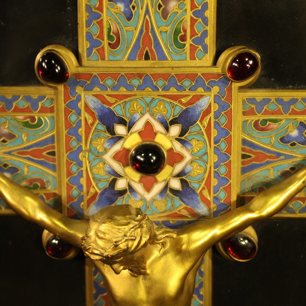 19th Century Gilded Bronze Crucifix Signed Barbedienne-photo-7